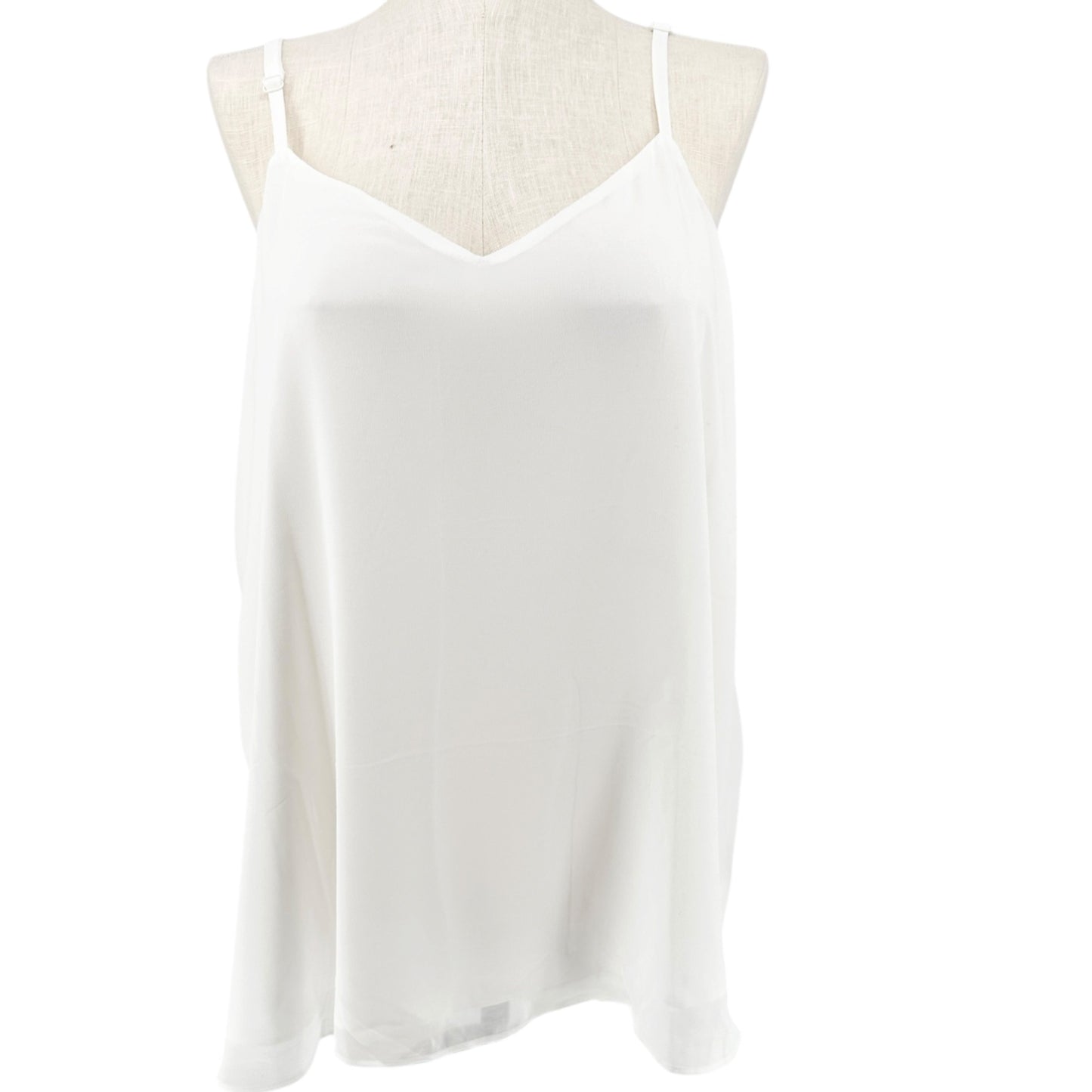 Torrid 3 Sophie Camisole Tank Top White Chiffon Adjustable Strap Womens 3X 22/24