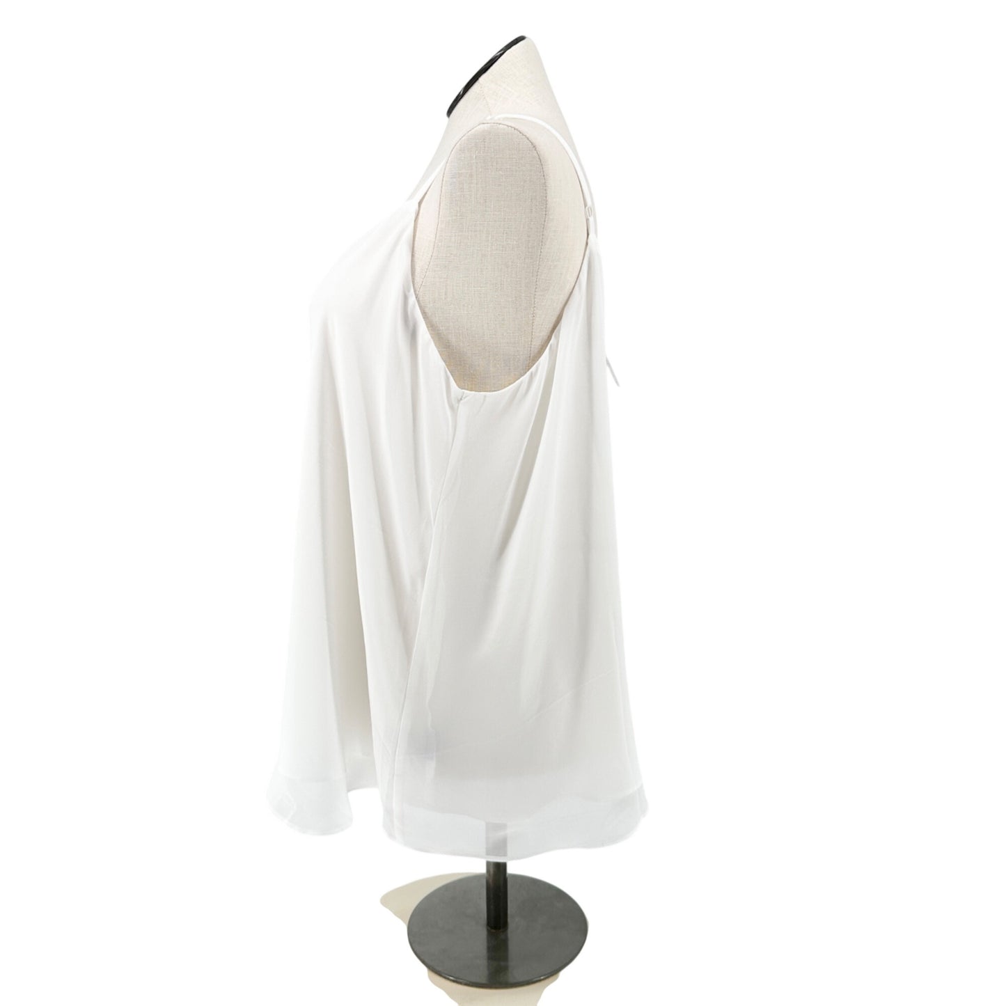 Torrid 3 Sophie Camisole Tank Top White Chiffon Adjustable Strap Womens 3X 22/24
