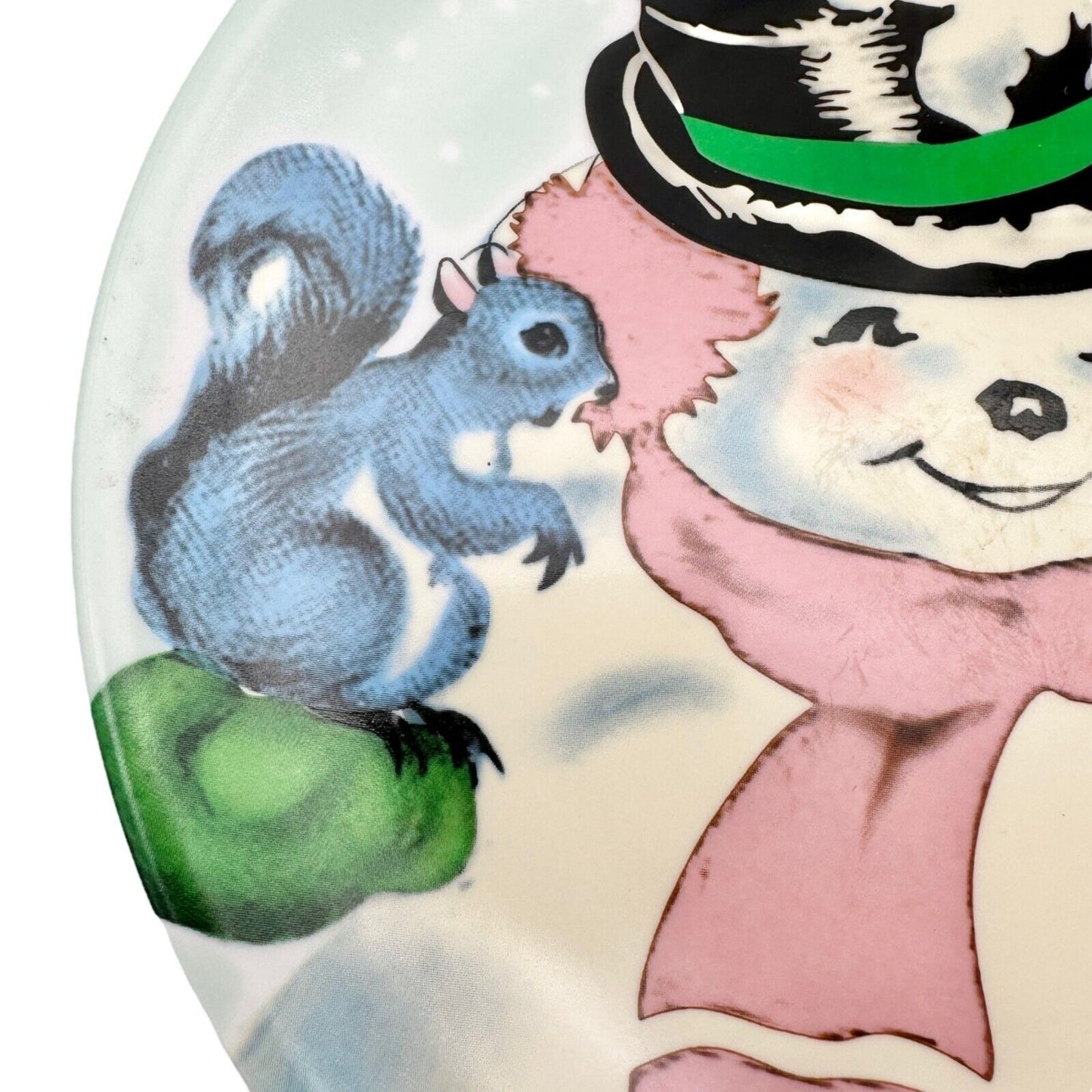 Mr. Christmas 8 inch Plate Snowman Squirrel Bird Dishwasher Safe