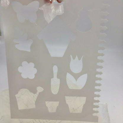 Pkg of 10 Doodling Templates Baby Flower Butterfly Designs Patterns NEW