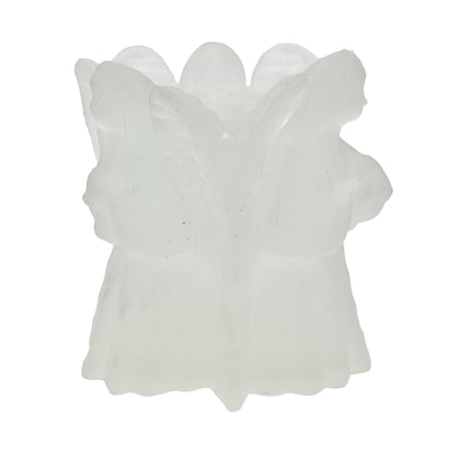 Enesco Glass Angels Candle Holder Frosted Votive 3 sided 4 x 4 x 4 in Box