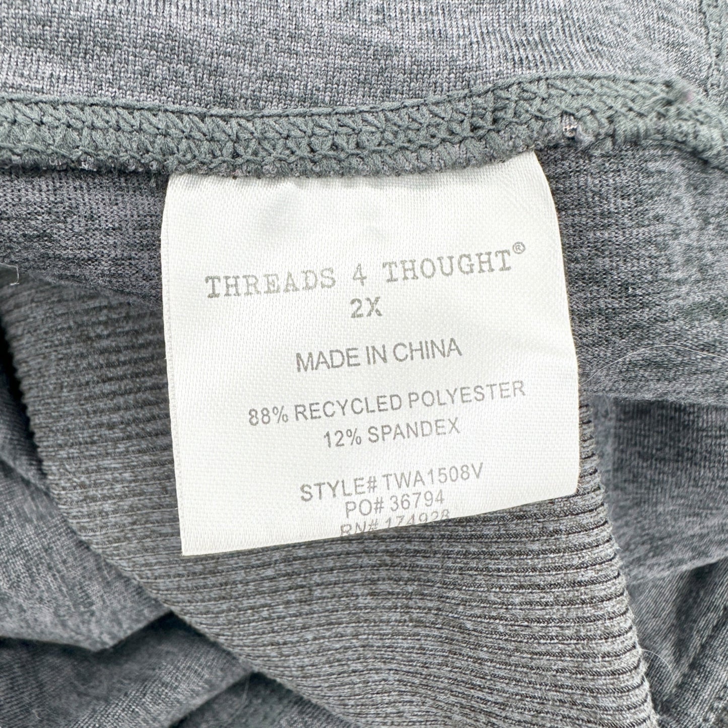 Threads 4 Thought ReActive 2X Leggings Gray Recycled Materials