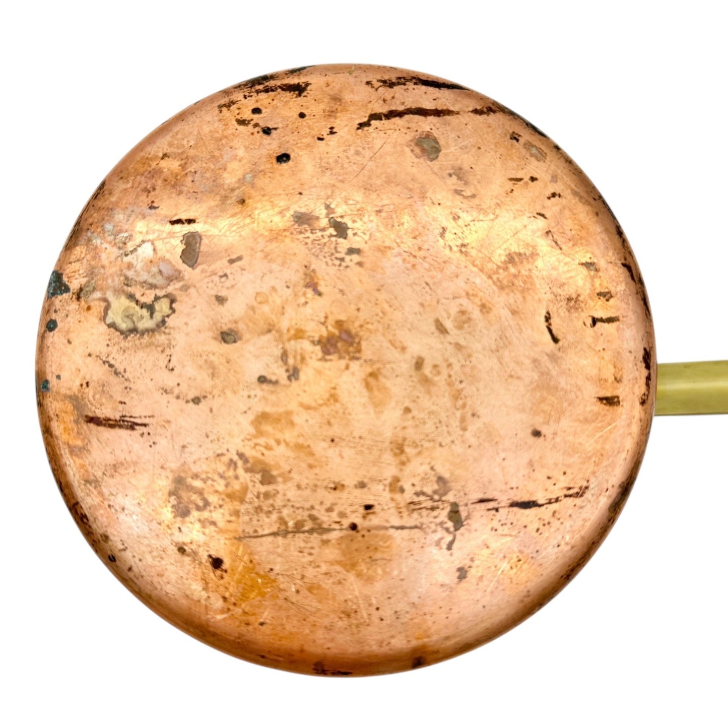 Vintage Solid Copper Saucepan and Lid Brass Handle 5 Inch Dia Rustic Cookware