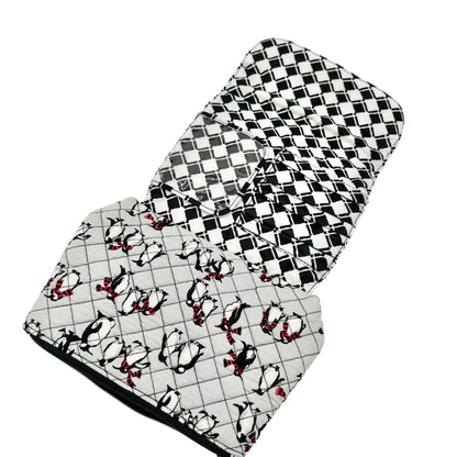 Vera Bradley Playful Penguins Quilted Brush and Cosmetics Case Magnetic Closure