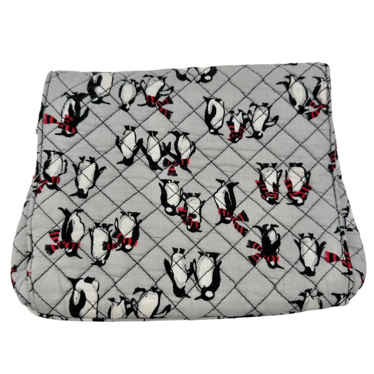 Vera Bradley Playful Penguins Quilted Brush and Cosmetics Case Magnetic Closure