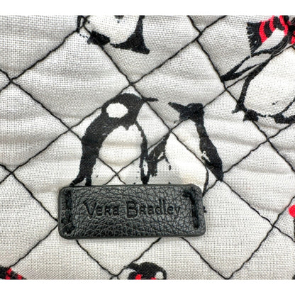 Vera Bradley Playful Penguins Quilted Brush and Cosmetics Case Magnetic Closure