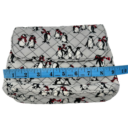 Vera Bradley Playful Penguins Quilted Brush and Cosmetics Case Magnetic Closure