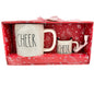 Rae Dunn CHEER Mug and Ornament Set In Festive Holiday Gift Box with Gift Tag