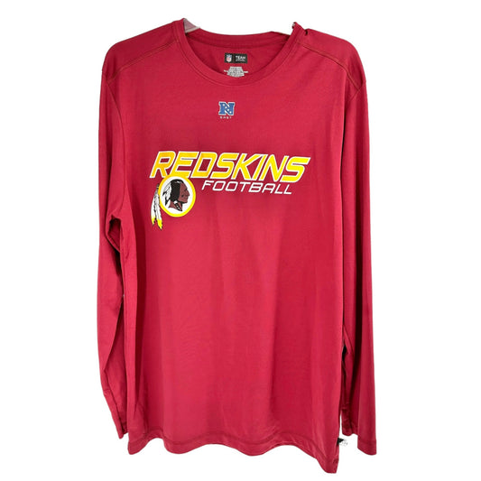 Redskins Football T-Shirt XL NFL Team Apparel Silky LS Burgundy Gold White