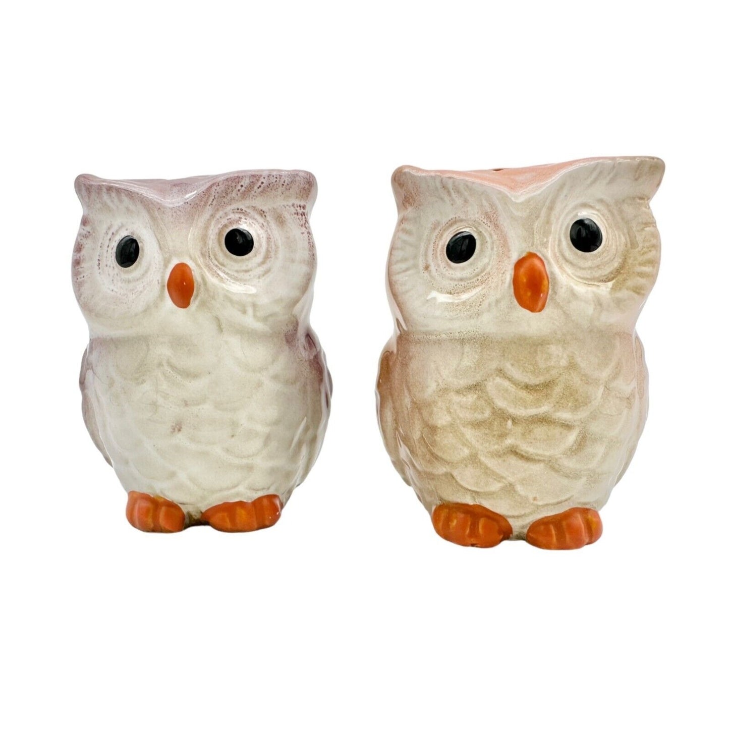 Salt and Pepper Shakers 2.5 inch Orange Maroon Owls NWT