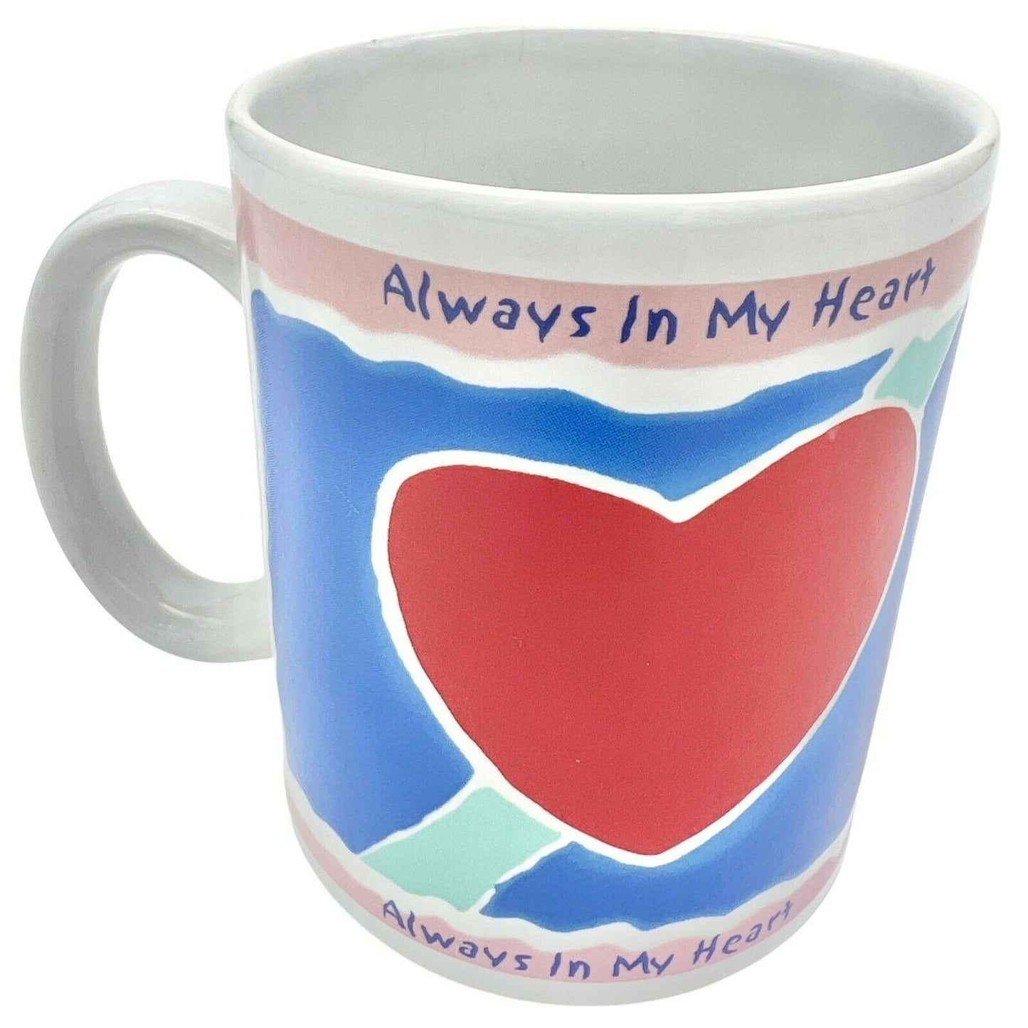 Always in My Heart 6oz White Mug Valentines Lovers Multicolor