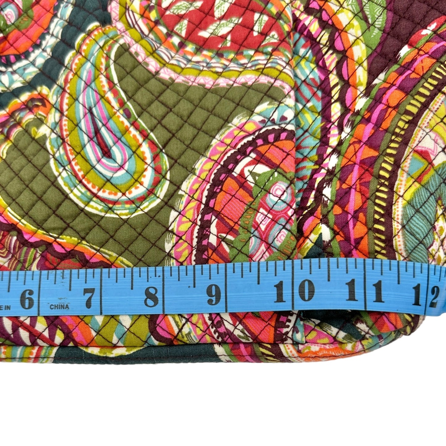 Vera Bradley Hadley Satchel Handbag 11.5 x 9.5 x 4.5 Brown Green Pockets NWOT