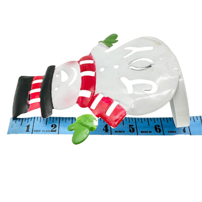 Snowman Joy Metal Tealight Candle Holder 7" Tall