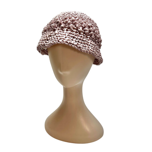Handcrafted Crocheted Fashion Hat Mauve Ribbon