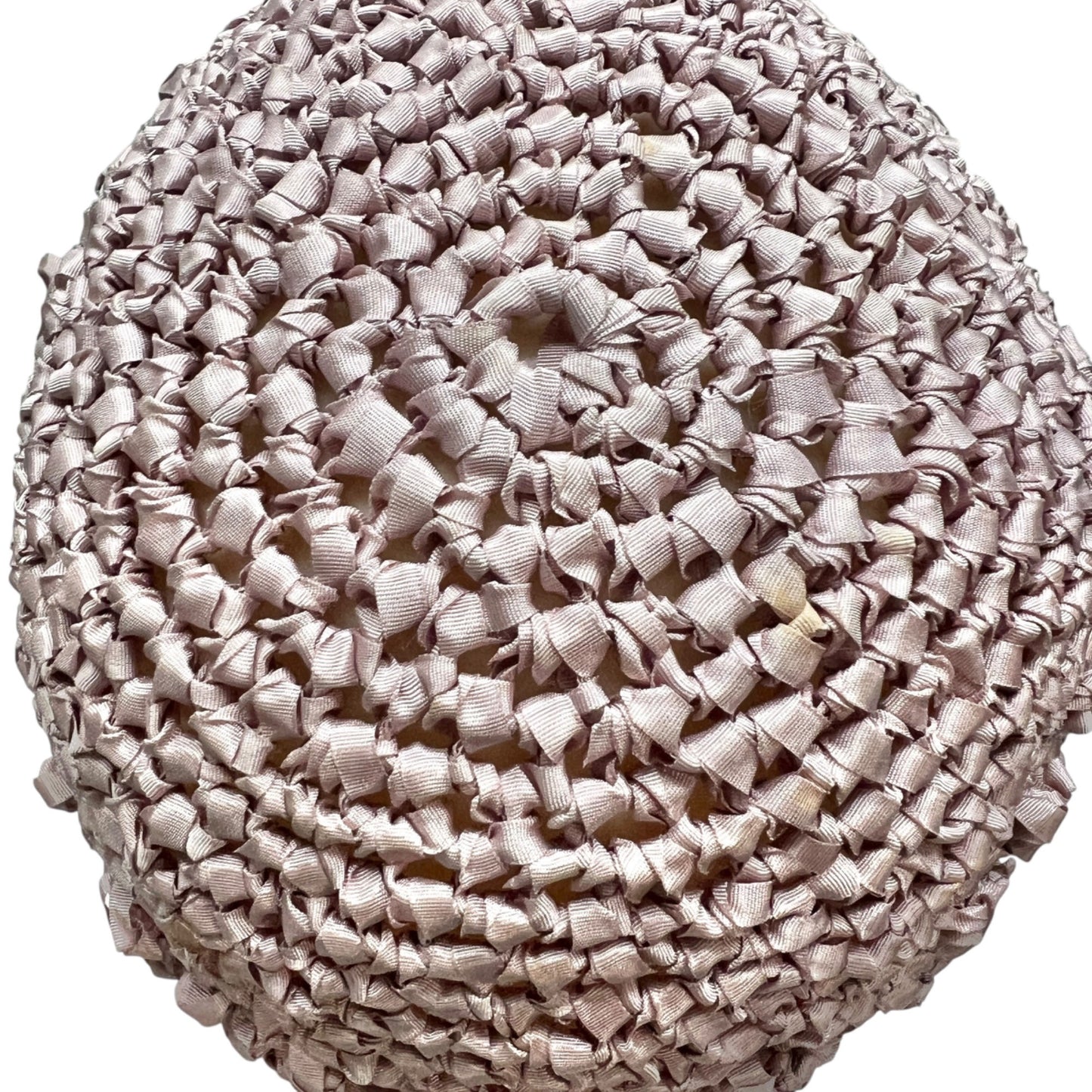 Handcrafted Crocheted Fashion Hat Mauve Ribbon