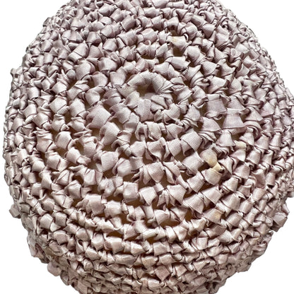 Handcrafted Crocheted Fashion Hat Mauve Ribbon
