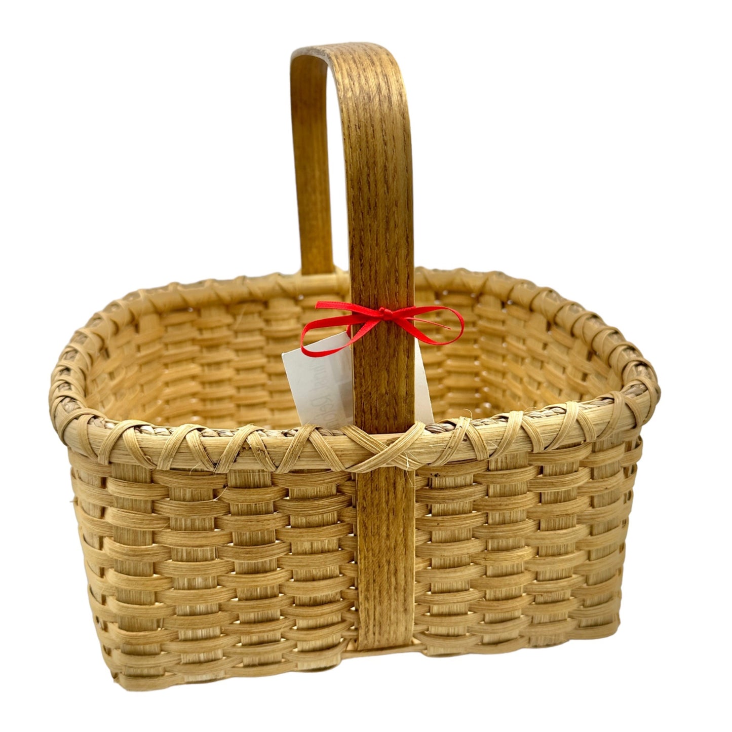 Handmade Basket Meadow Lane Square 10x11 opening with Wooden Handle