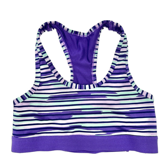 Athletic Works Sports Bra Girls 30 Purple Mint White Strip Racerback