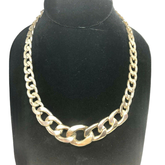 aea Chunky Goldtone Chain Necklace Large Link Lobster Clasp Simply Elegant