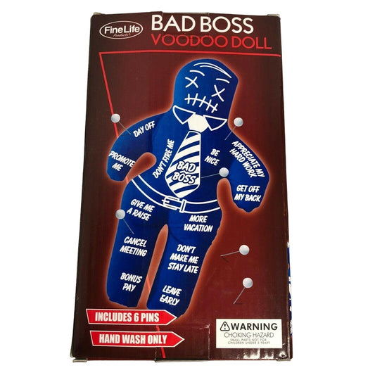 Bad Boss Voodoo Doll Toy Comes with Pins NIB Funny Joke