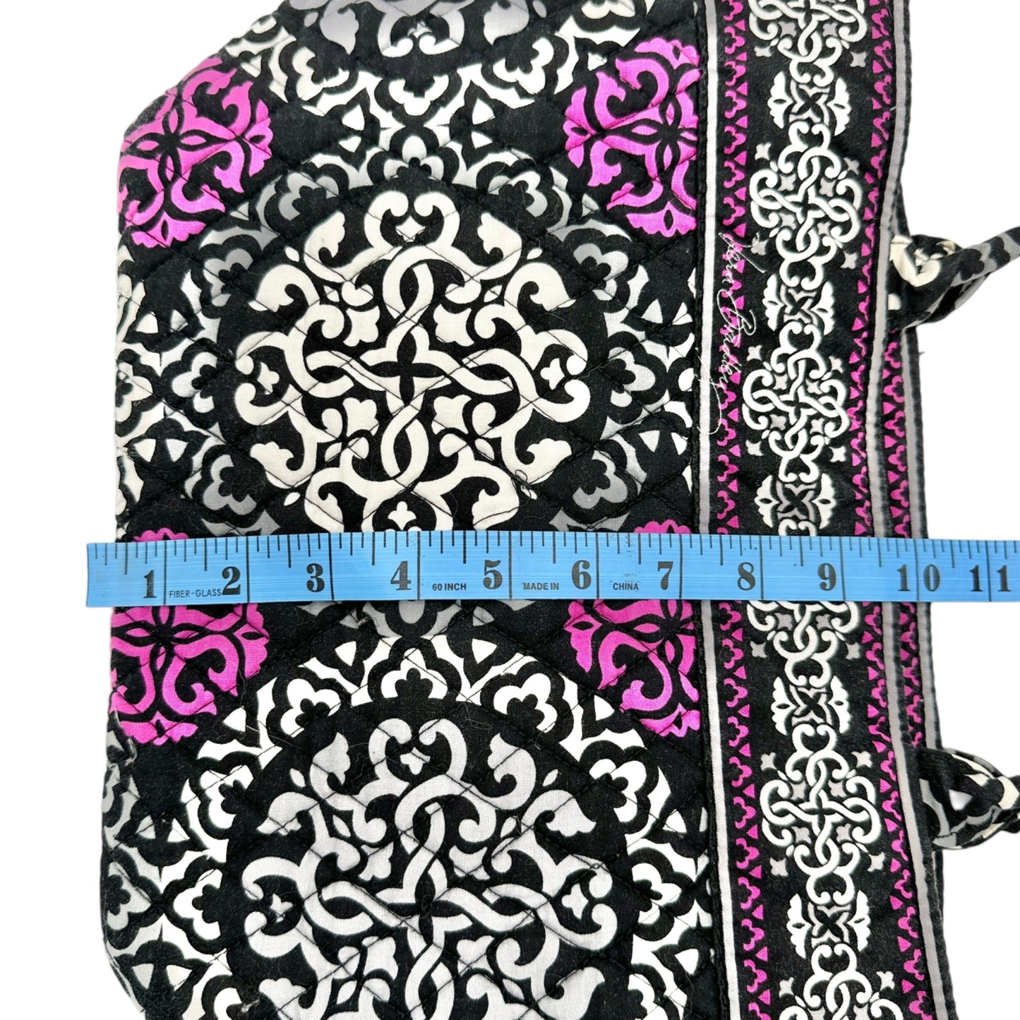 Vera Bradley Canterbury Magenta Satchel Handbag 10 x 10 x 5 Black Gray Magenta