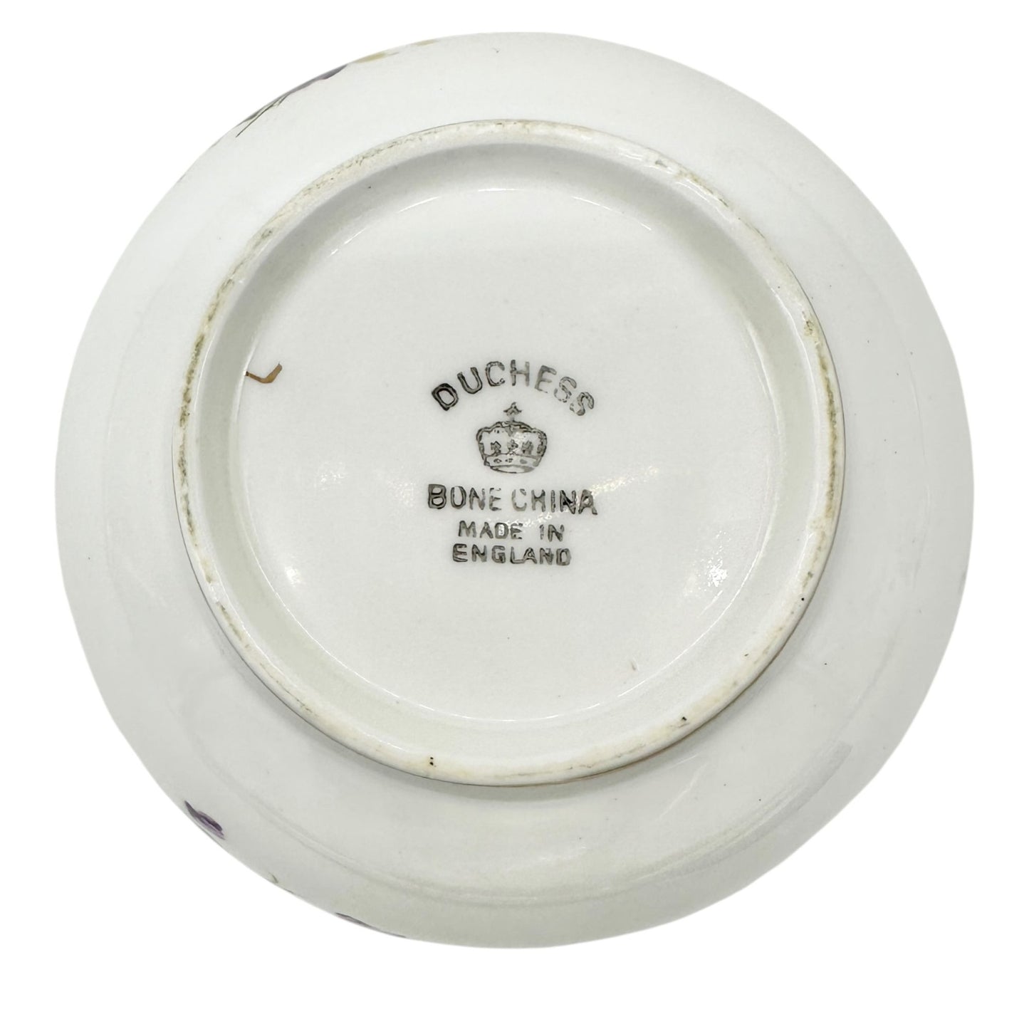 Duchess Bone China Tea Set 2 Teacups 5 Square and 4 Round Saucers 1 Bowl Purple