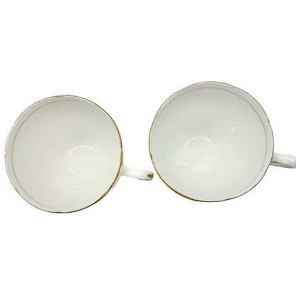 Duchess Bone China Tea Set 2 Teacups 5 Square and 4 Round Saucers 1 Bowl Purple