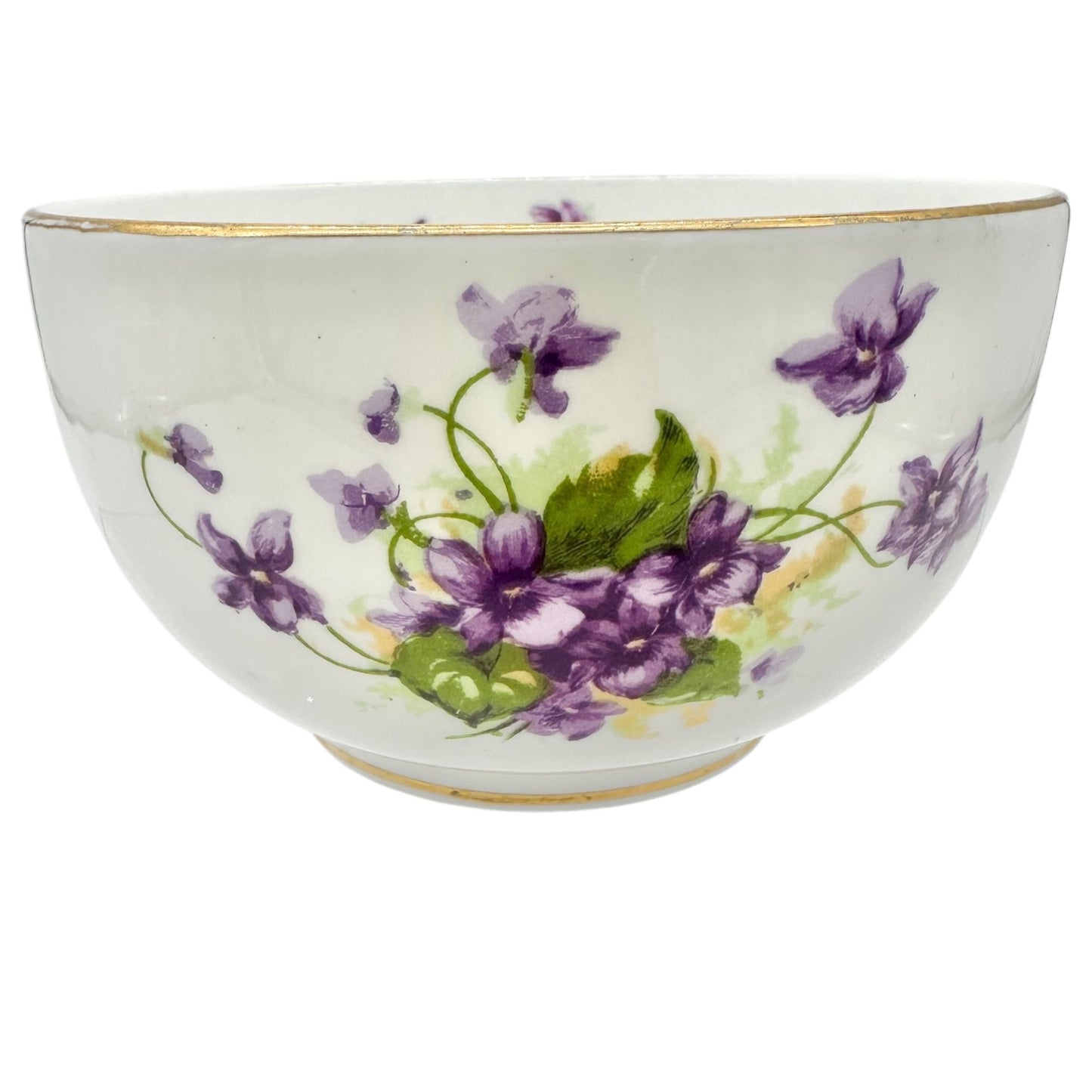 Duchess Bone China Tea Set 2 Teacups 5 Square and 4 Round Saucers 1 Bowl Purple