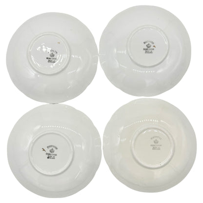 Duchess Bone China Tea Set 2 Teacups 5 Square and 4 Round Saucers 1 Bowl Purple