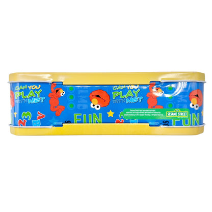 Sesame Street Elmo Metal Lunch Box Fun Colors Blue Red Yellow Kid Collectible