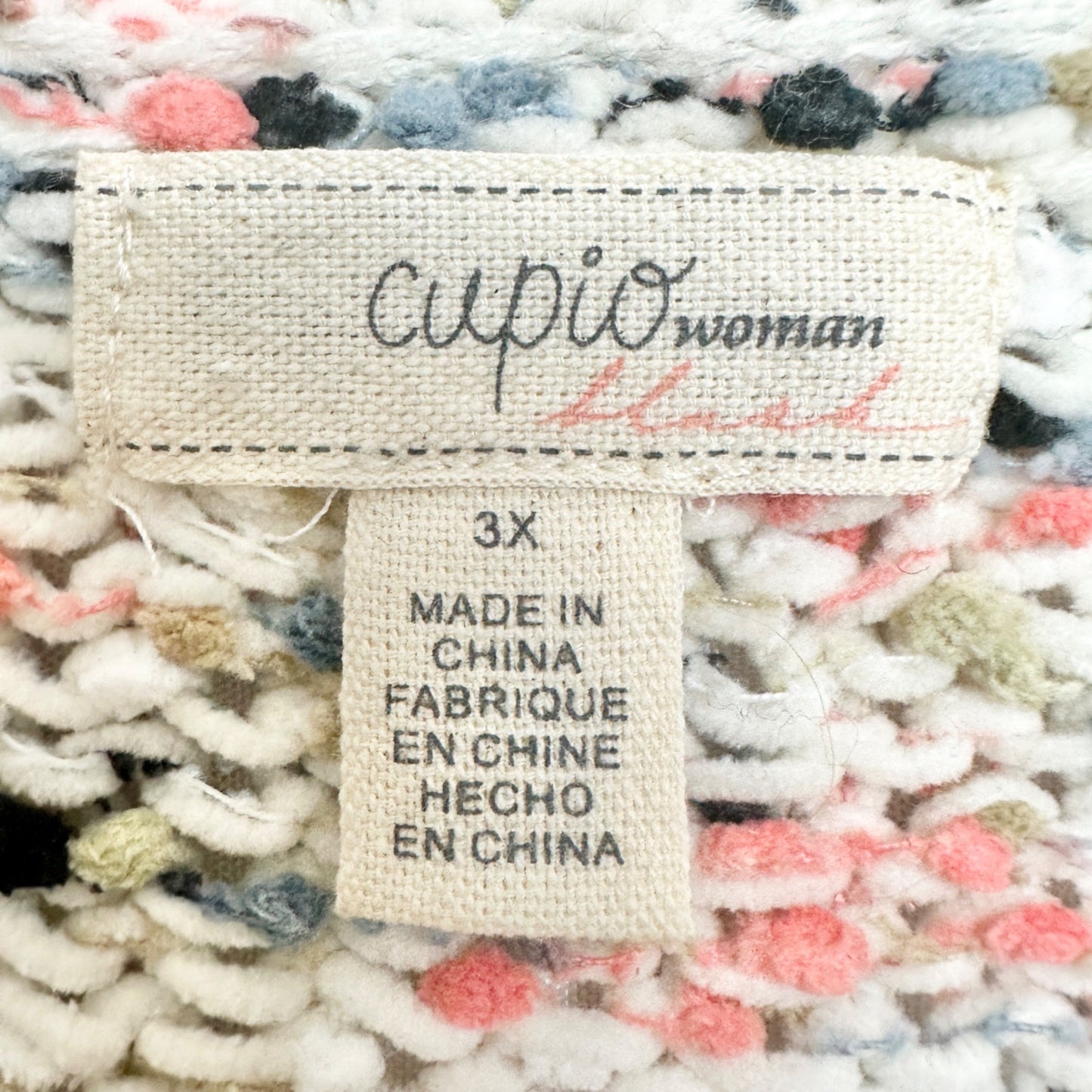 Cupio Sweater Woman 3X Multicolor Knit Lightweight Soft Textured Casual Chic