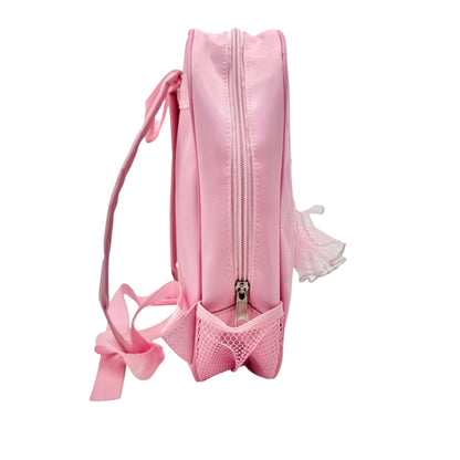 Kids Backpack Pink Quilted Ballet Theme with Tutu Adjustable Straps 12"x9.5"x3"