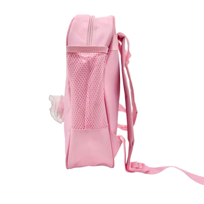 Kids Backpack Pink Quilted Ballet Theme with Tutu Adjustable Straps 12"x9.5"x3"