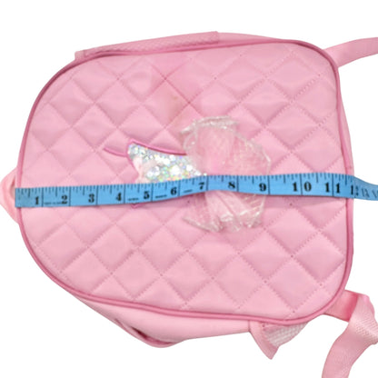 Kids Backpack Pink Quilted Ballet Theme with Tutu Adjustable Straps 12"x9.5"x3"