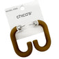 Chicos Link Collection Hoop Brown Nickel-Free Earrings Lightweight NEW