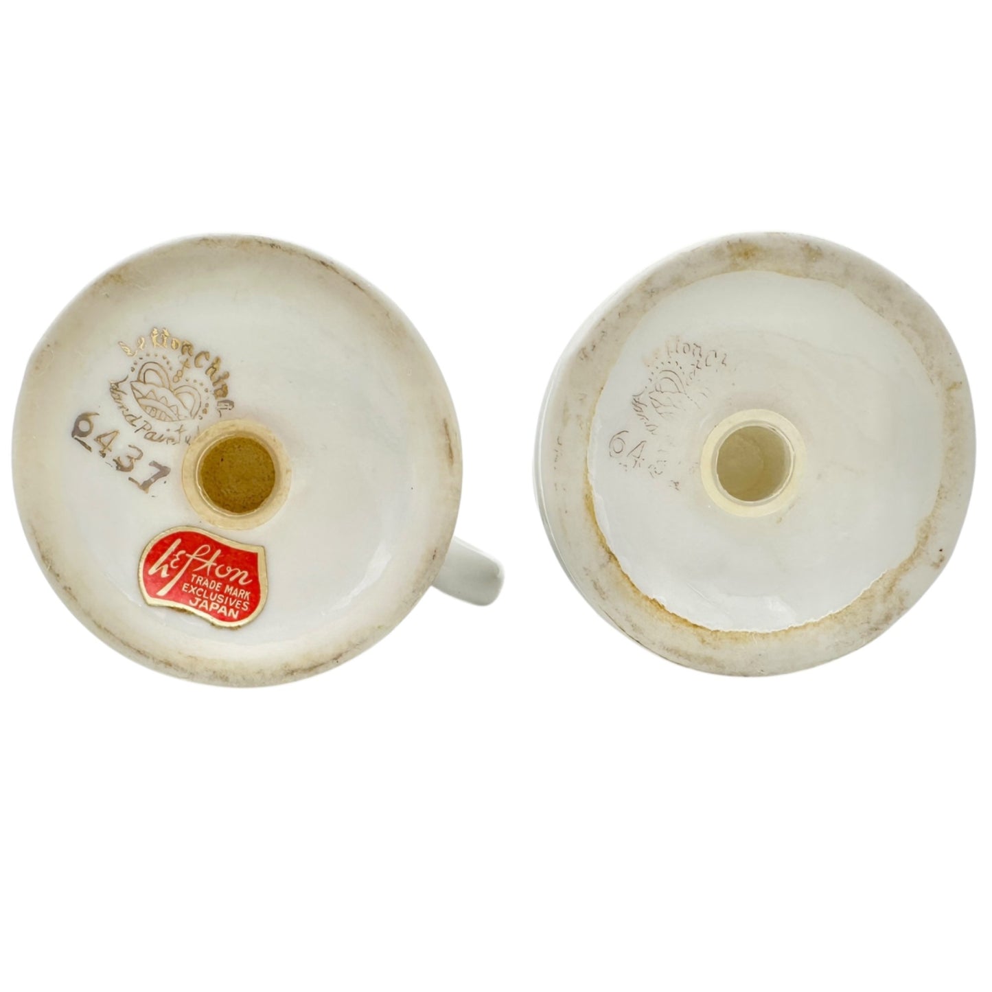 Vtg Lefton China Floral Salt and Pepper Shakers Hand-Painted Gold Trim Japan