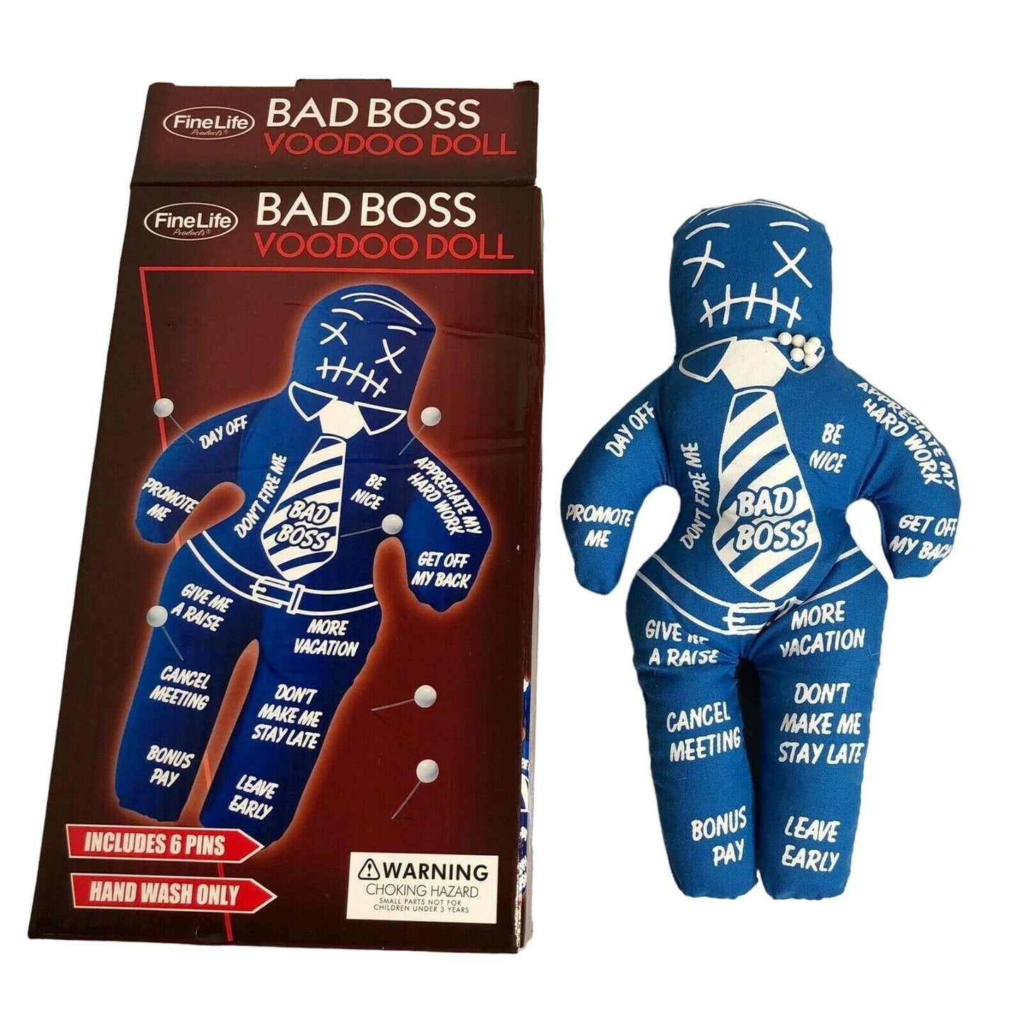 Bad Boss Voodoo Doll Toy Comes with Pins NIB Funny Joke