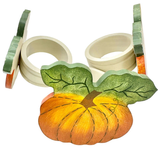 Autumn Fall 11pc Decor Bundle Sign Various Pumpkins Napkin Rings Votive Holders