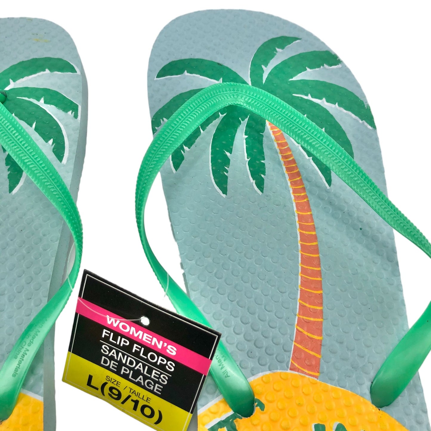Flip Flops Fun in the Sun Womens L (9-10) NEW beach pool camping casual summer