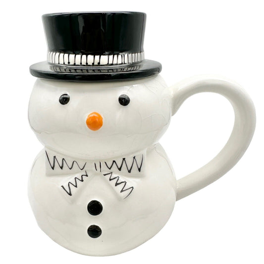 Potter's Studio Snowman Mug with Hat Lid 16oz Dishwasher and Microwave Safe