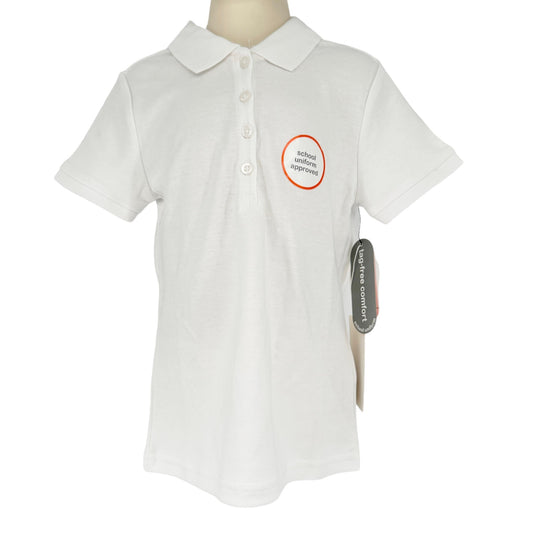 Wonder Nation Girls Uniform Short Sleeve Polo-style White XS Tagless Comfort NEW