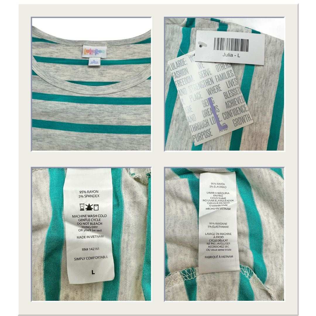 LuLaRoe Retired Julia Bundle of 2 L Dresses all NWT Multicolors