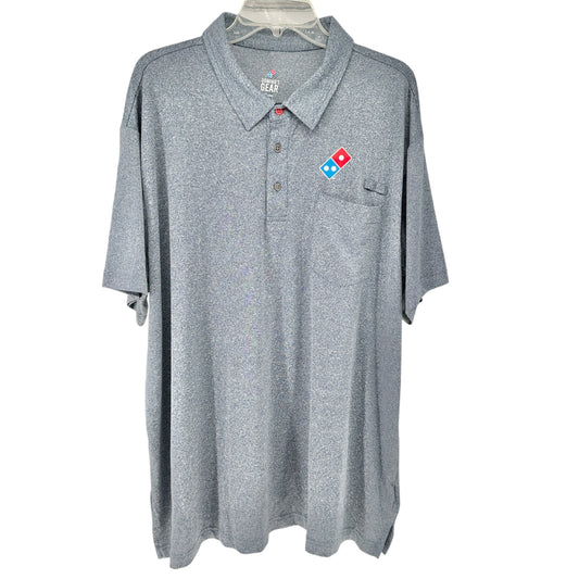 Dominos Gear Polo Crew Shirt Mens 2XL Short Sleeve Heather Blue Poly/Spandex NEW