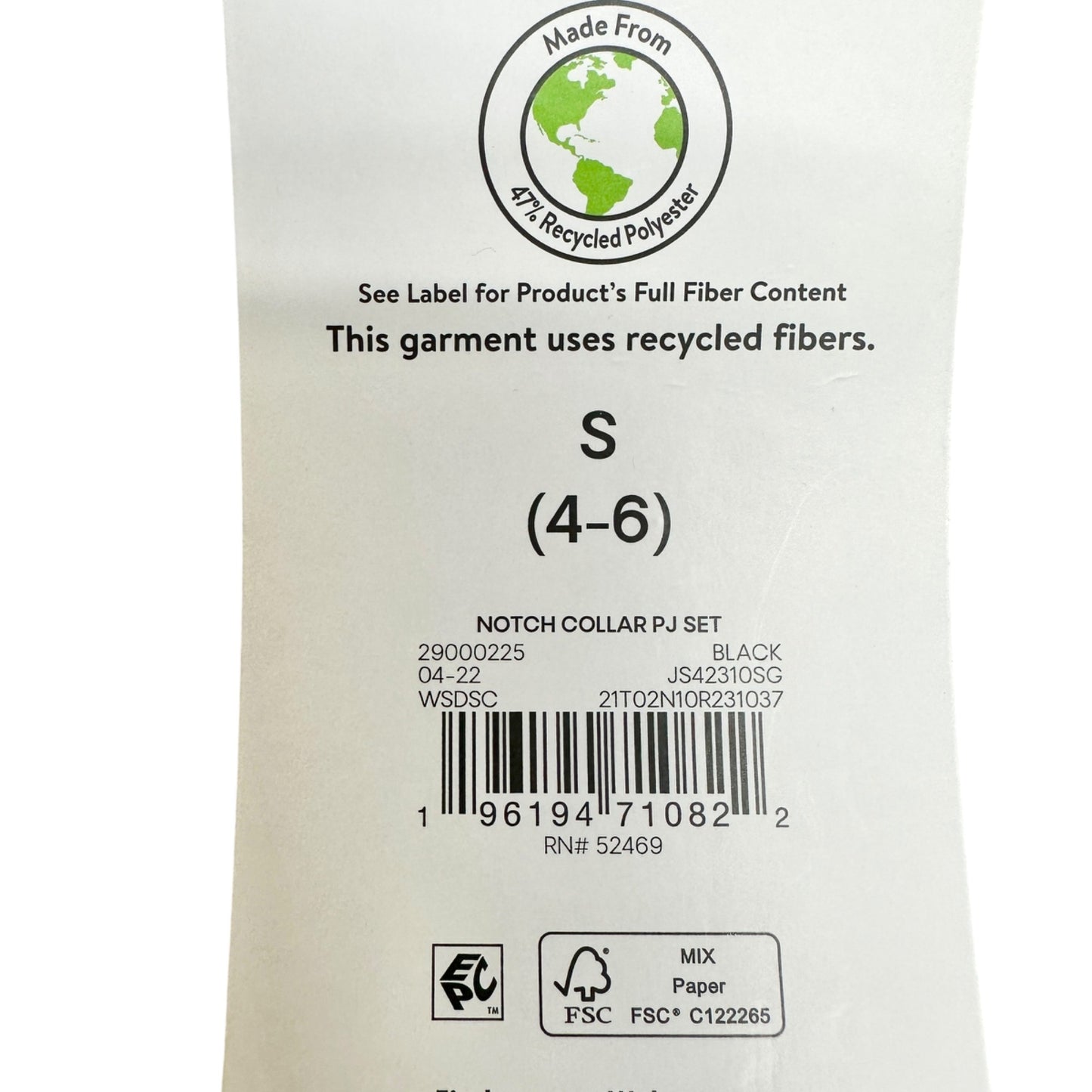 Joyspun Pajama Set Womens S (4-6) Soft Black Velvet Button-up Shirt with Pants