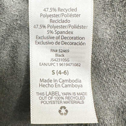 Joyspun Pajama Set Womens S (4-6) Soft Black Velvet Button-up Shirt with Pants