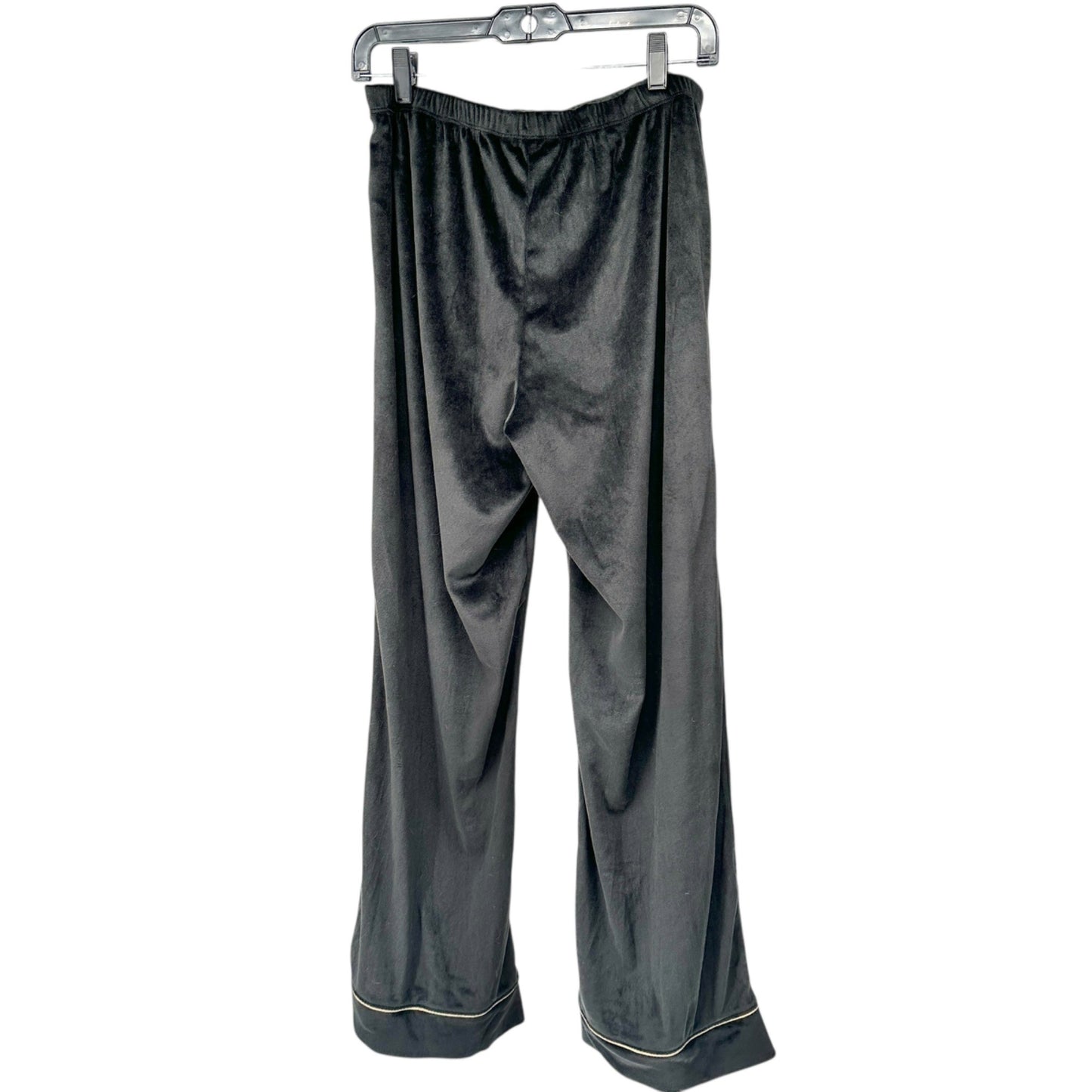 Joyspun Pajama Set Womens S (4-6) Soft Black Velvet Button-up Shirt with Pants