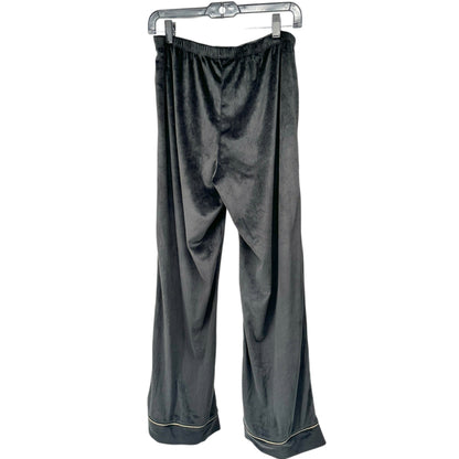 Joyspun Pajama Set Womens S (4-6) Soft Black Velvet Button-up Shirt with Pants