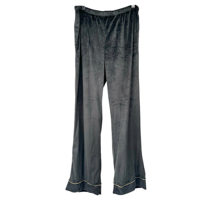 Joyspun Pajama Set Womens S (4-6) Soft Black Velvet Button-up Shirt with Pants