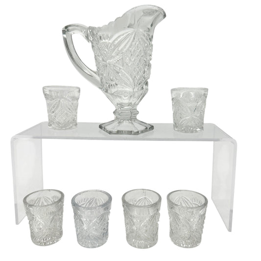 Pattee Cross Glass Pitcher 6 Tumblers Broughton No.15112 Childrens Tableware Set