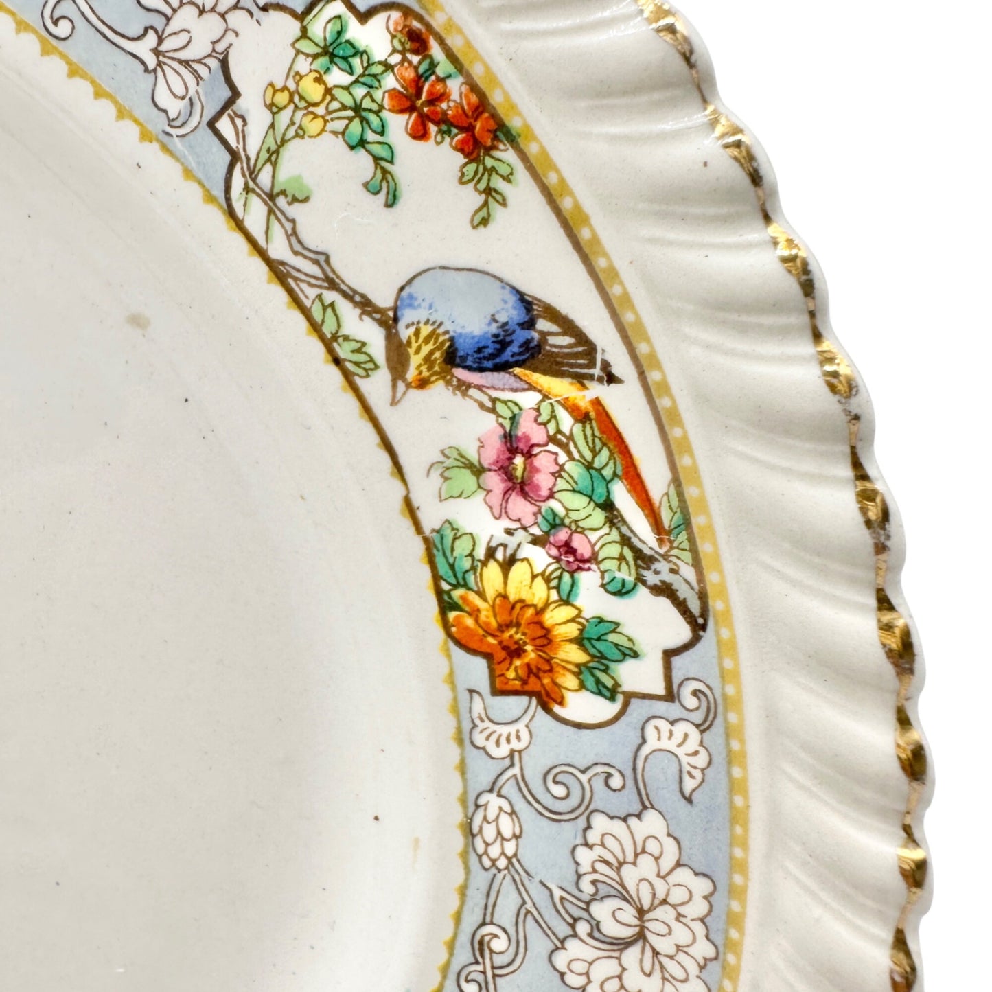 Johnson Bros Old English The Vigo Floral Birds Oval Platter England Porcelain